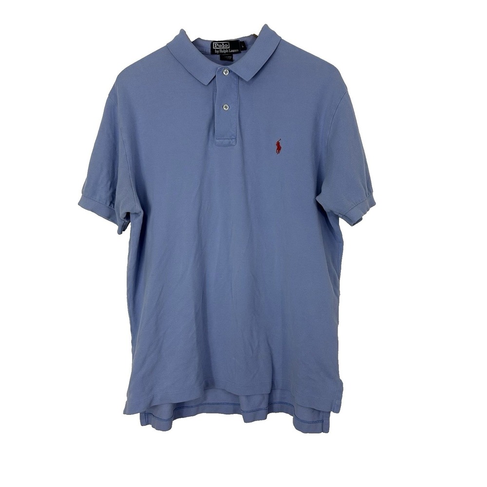 Polo Ralph Lauren Polo Shirt Men's Large Red Pony Preppy Cotton Blue Golf‎